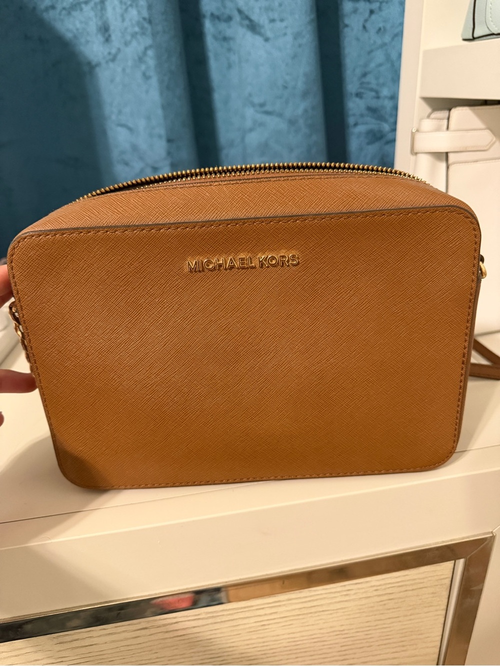 Michael Kors Cognac Saffiano Crossbody Bag